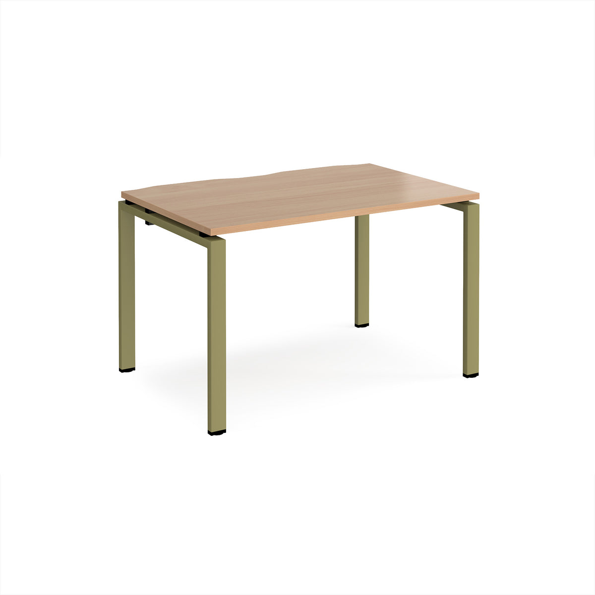 Adapt single desk 1200mm x 800mm - green frame, Beech top - view 1