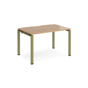 Adapt single desk 1200mm x 800mm - green frame, Beech top - view 1