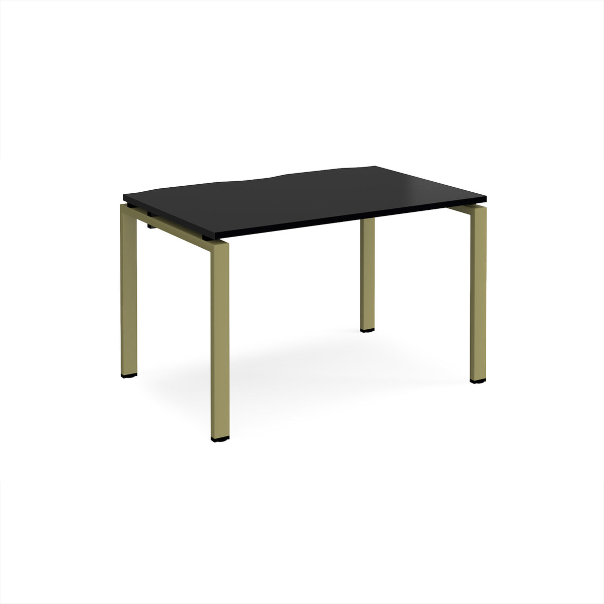 Adapt single desk 1200mm x 800mm - green frame, black top - view 1