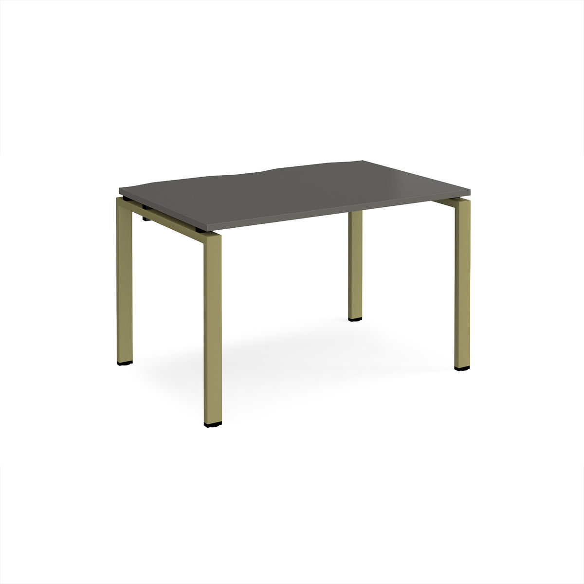Adapt single desk 1200mm x 800mm - green frame, storm grey top - view 1