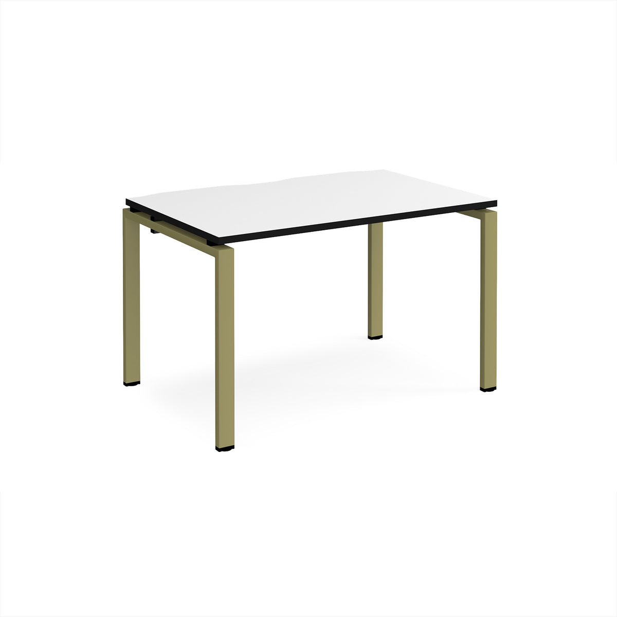 Adapt single desk 1200mm x 800mm - green frame, White Top, black edge - view 1