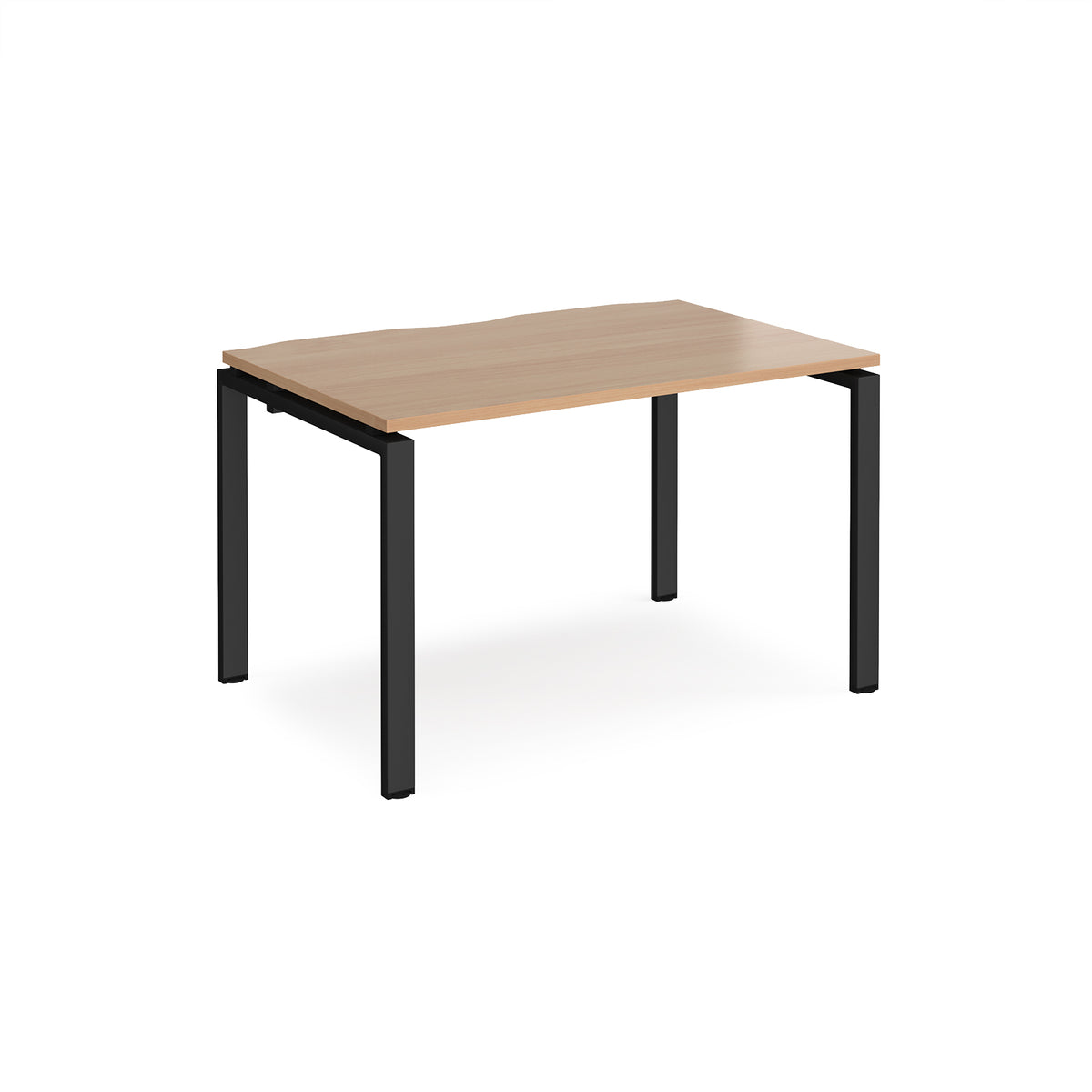 Adapt single desk 1200mm x 800mm - black frame, Beech top - view 1