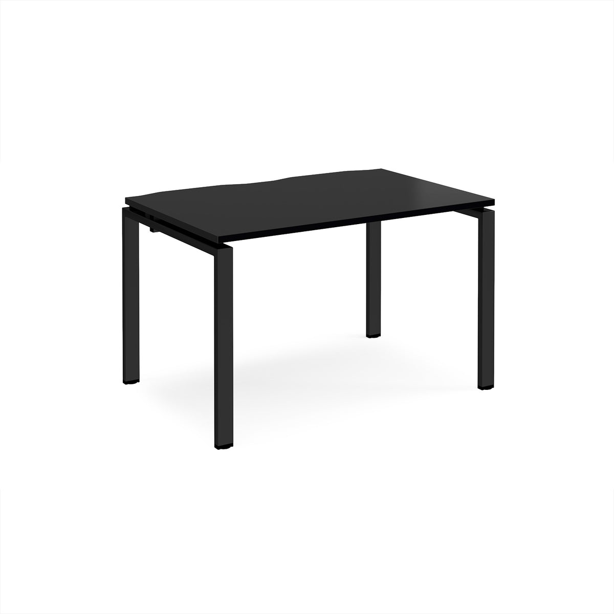 Adapt single desk 1200mm x 800mm - black frame, black top - view 1