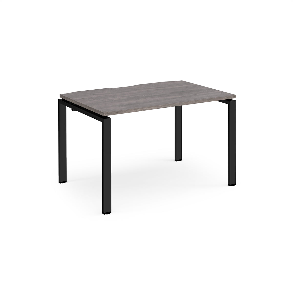 Adapt single desk 1200mm x 800mm - black frame, Grey Oak Top - view 1