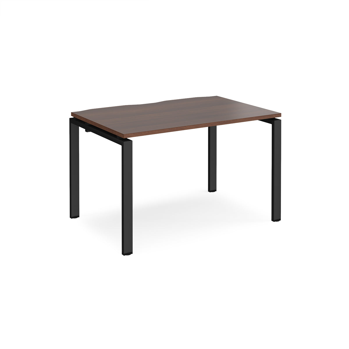 Adapt single desk 1200mm x 800mm - black frame, Walnut top - view 1