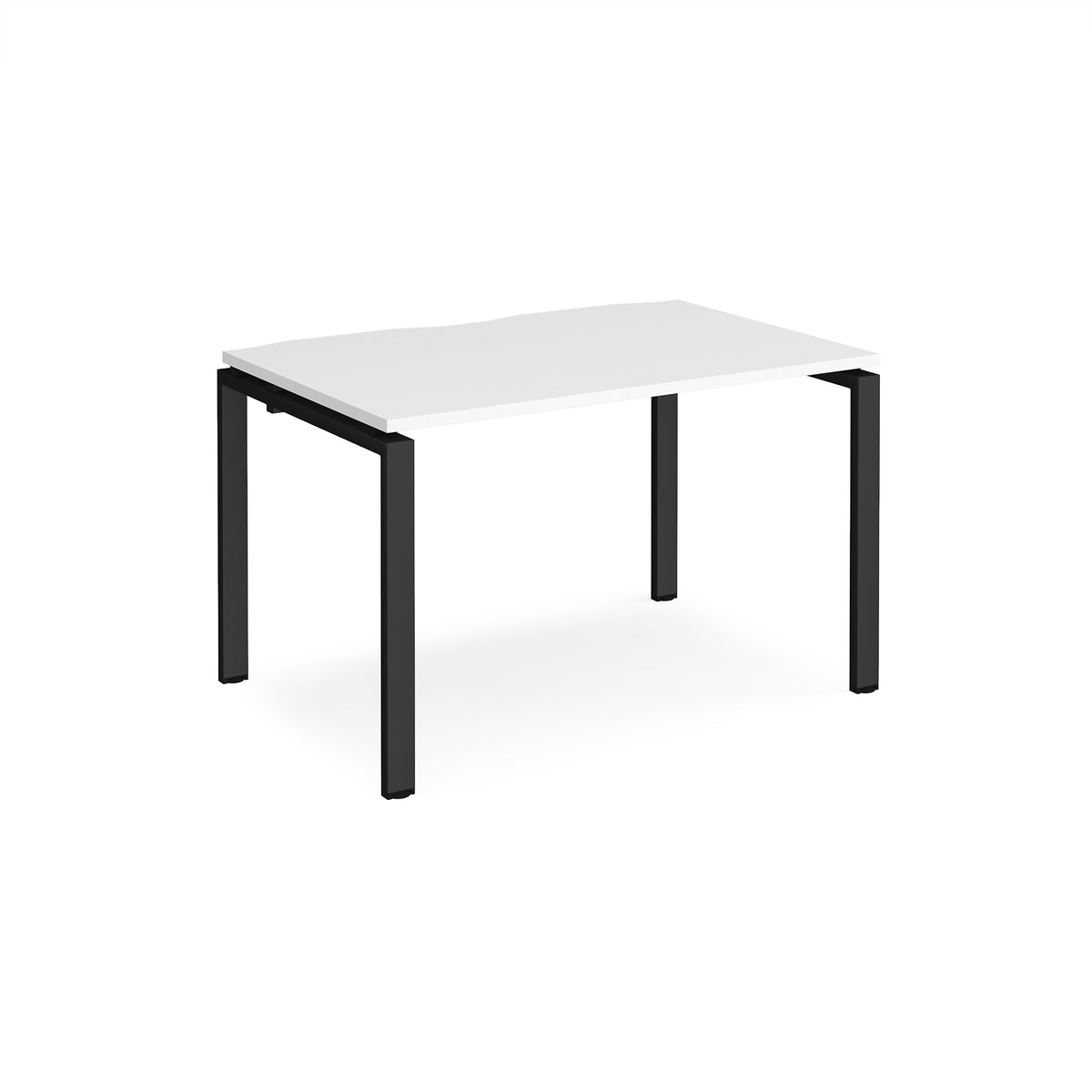 Adapt single desk 1200mm x 800mm - black frame, White Top - view 1