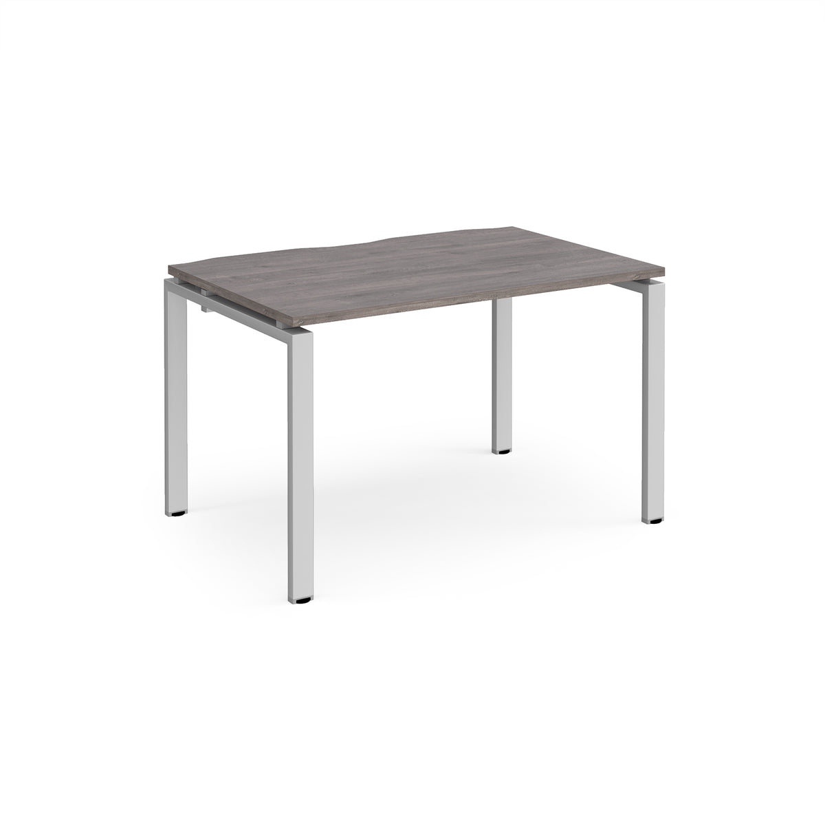 Adapt single desk 1200mm x 800mm - silver frame, Grey Oak Top - view 1