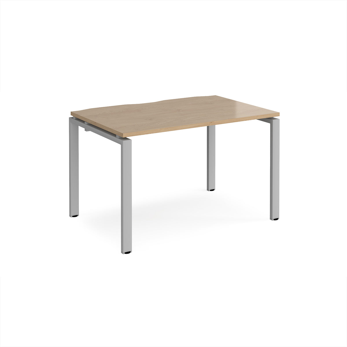 Adapt single desk 1200mm x 800mm - silver frame, Kendal Oak Top - view 1