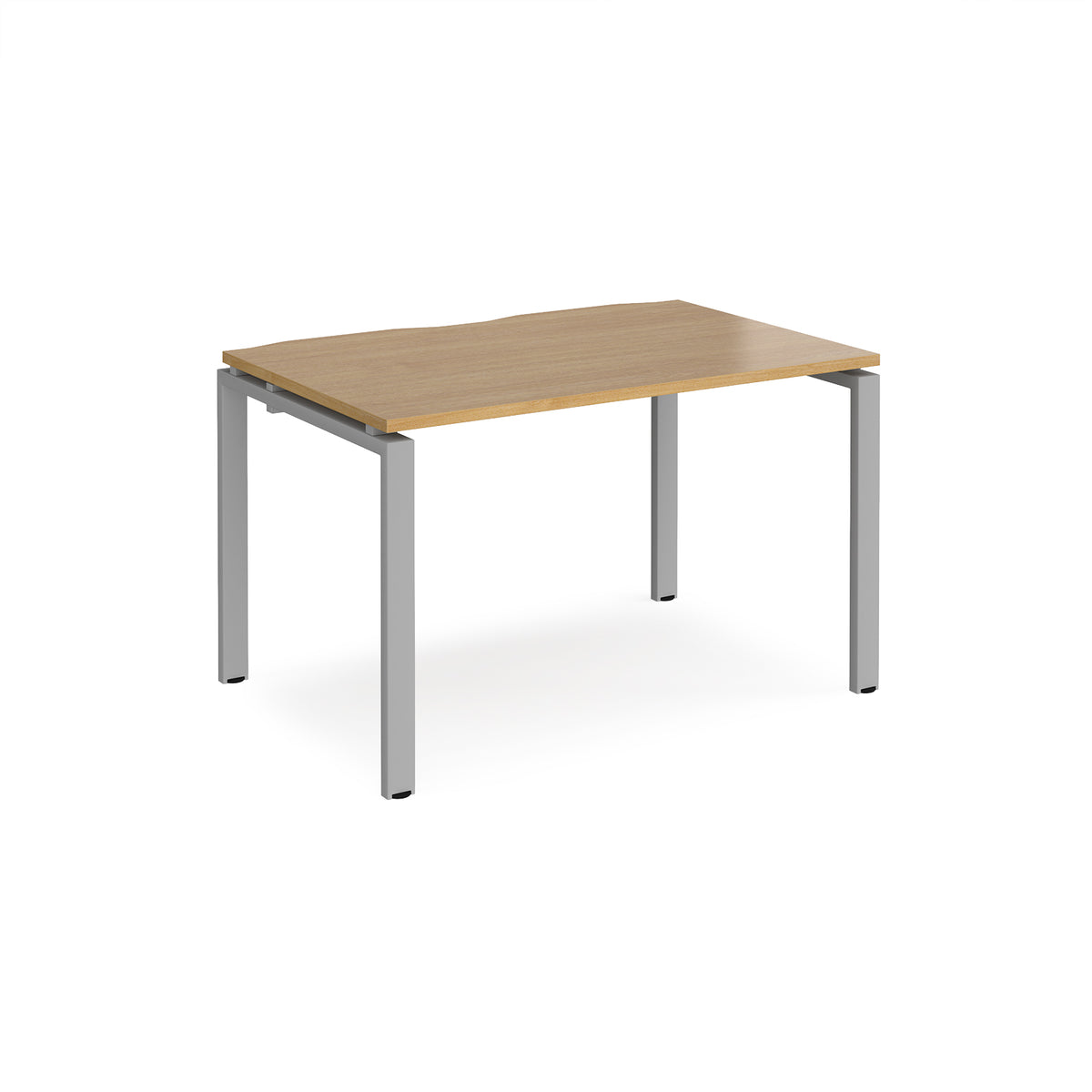 Adapt single desk 1200mm x 800mm - silver frame, Oak Top - view 1