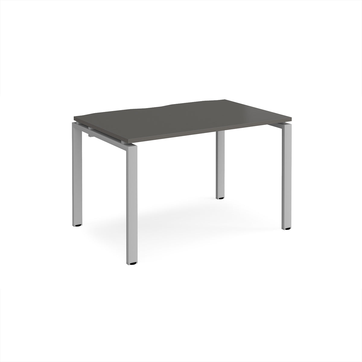 Adapt single desk 1200mm x 800mm - silver frame, storm grey top - view 1
