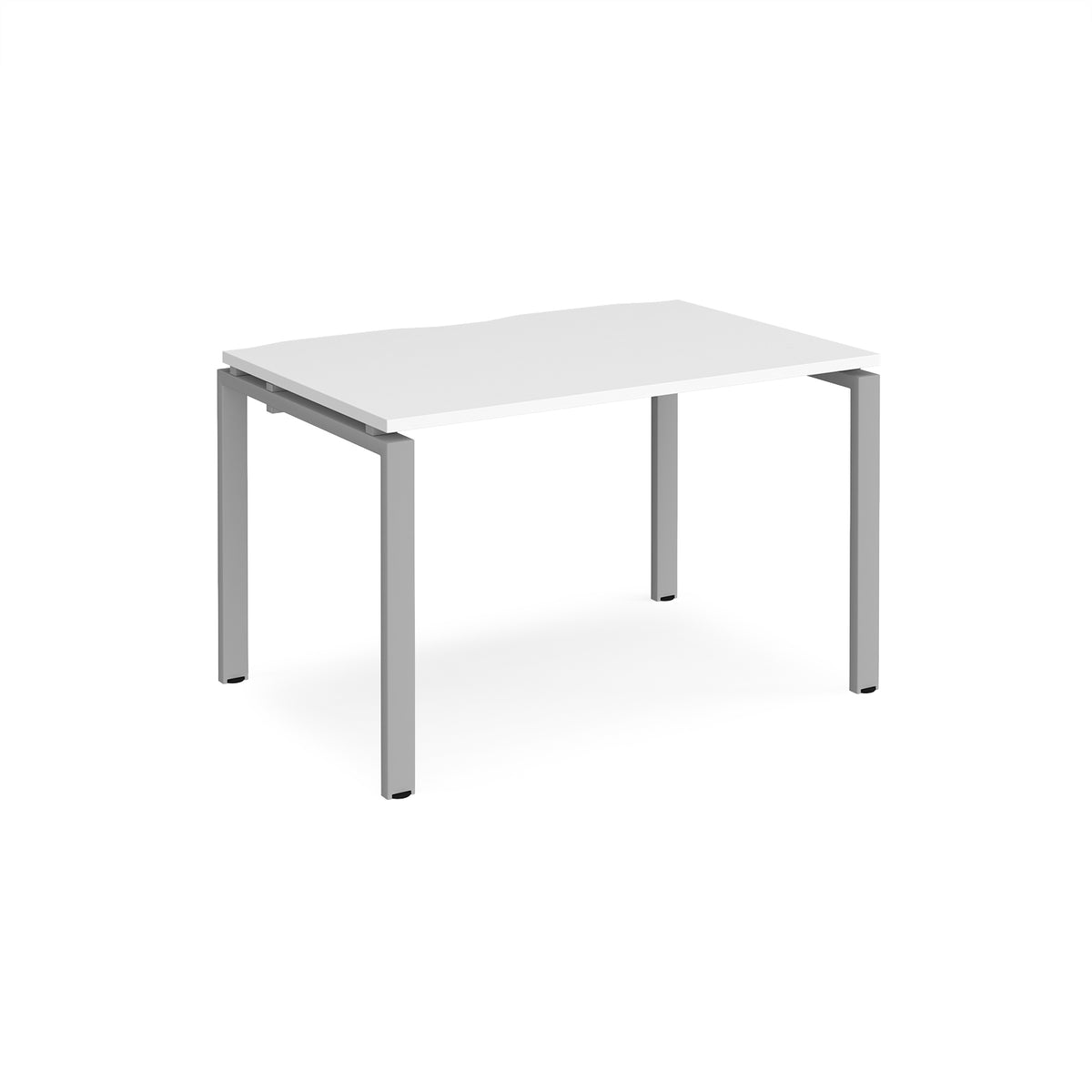 Adapt single desk 1200mm x 800mm - silver frame, White Top - view 1