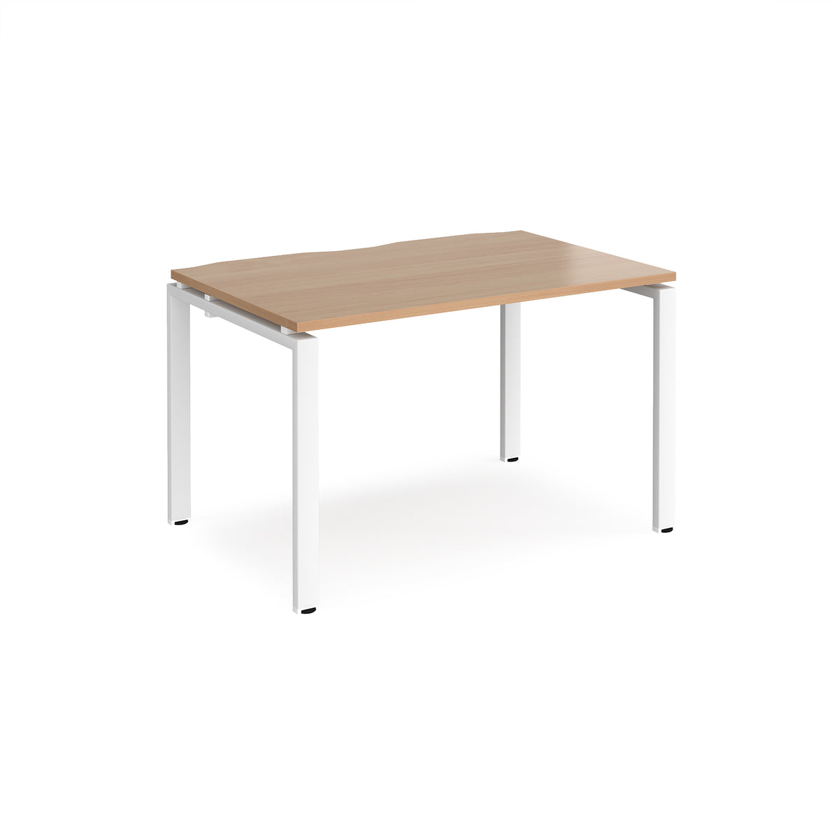 Adapt single desk 1200mm x 800mm - white frame, Beech top - view 1