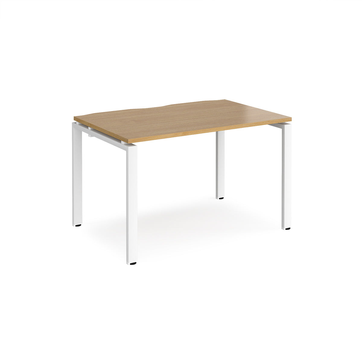 Adapt single desk 1200mm x 800mm - white frame, Oak Top - view 1