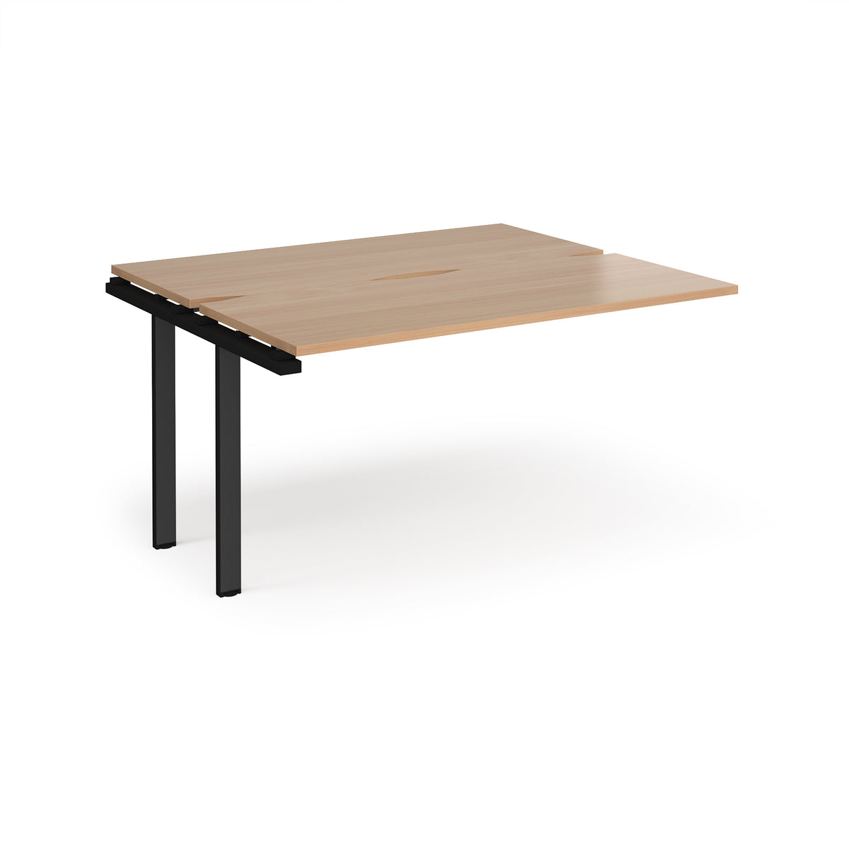 Adapt add on unit single 1400mm x 1200mm - black frame, Beech top - view 1