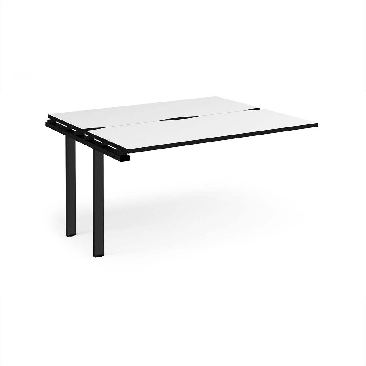 Adapt add on unit single 1400mm x 1200mm - black frame, White Top, black edge - view 1