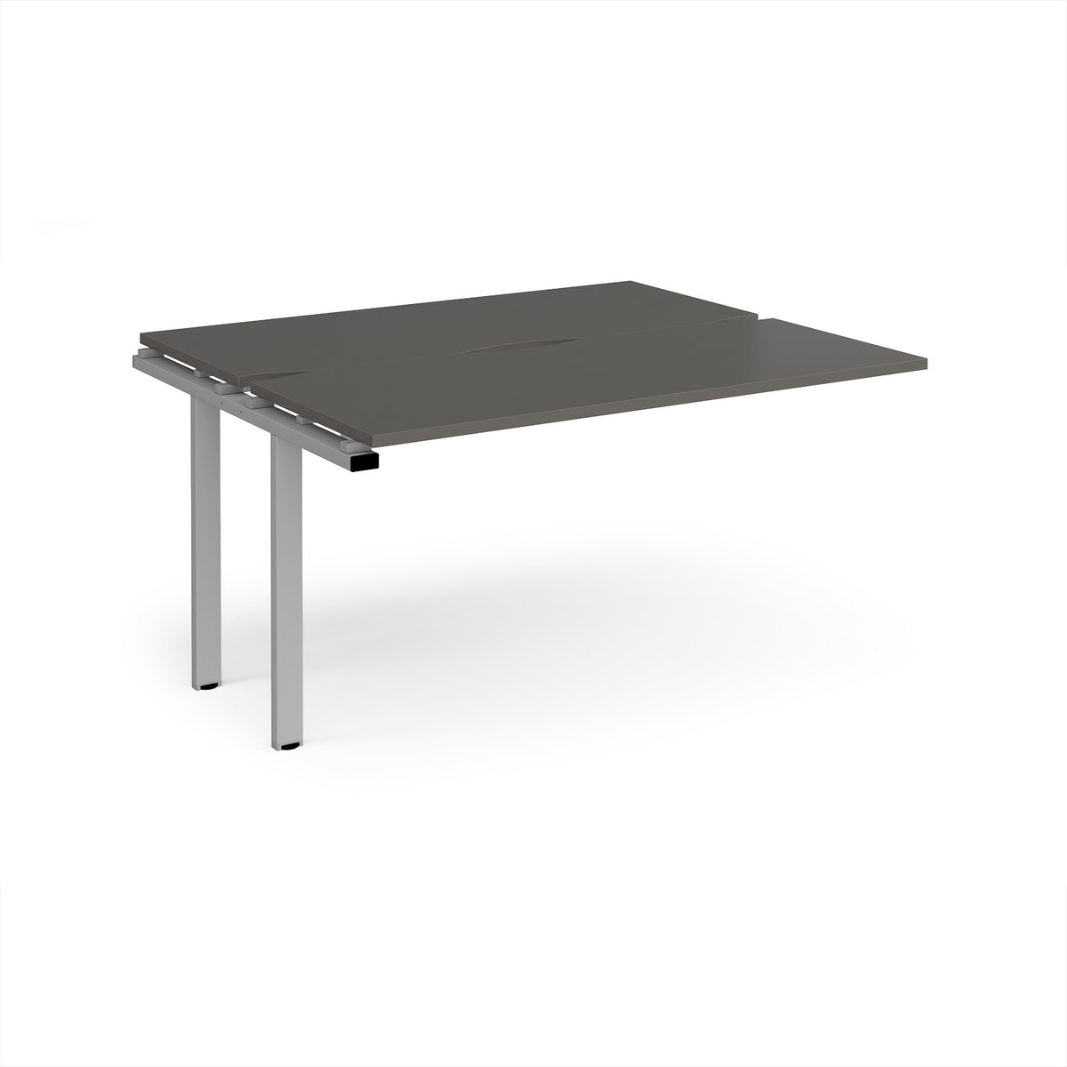 Adapt add on unit single 1400mm x 1200mm - silver frame, storm grey top - view 1