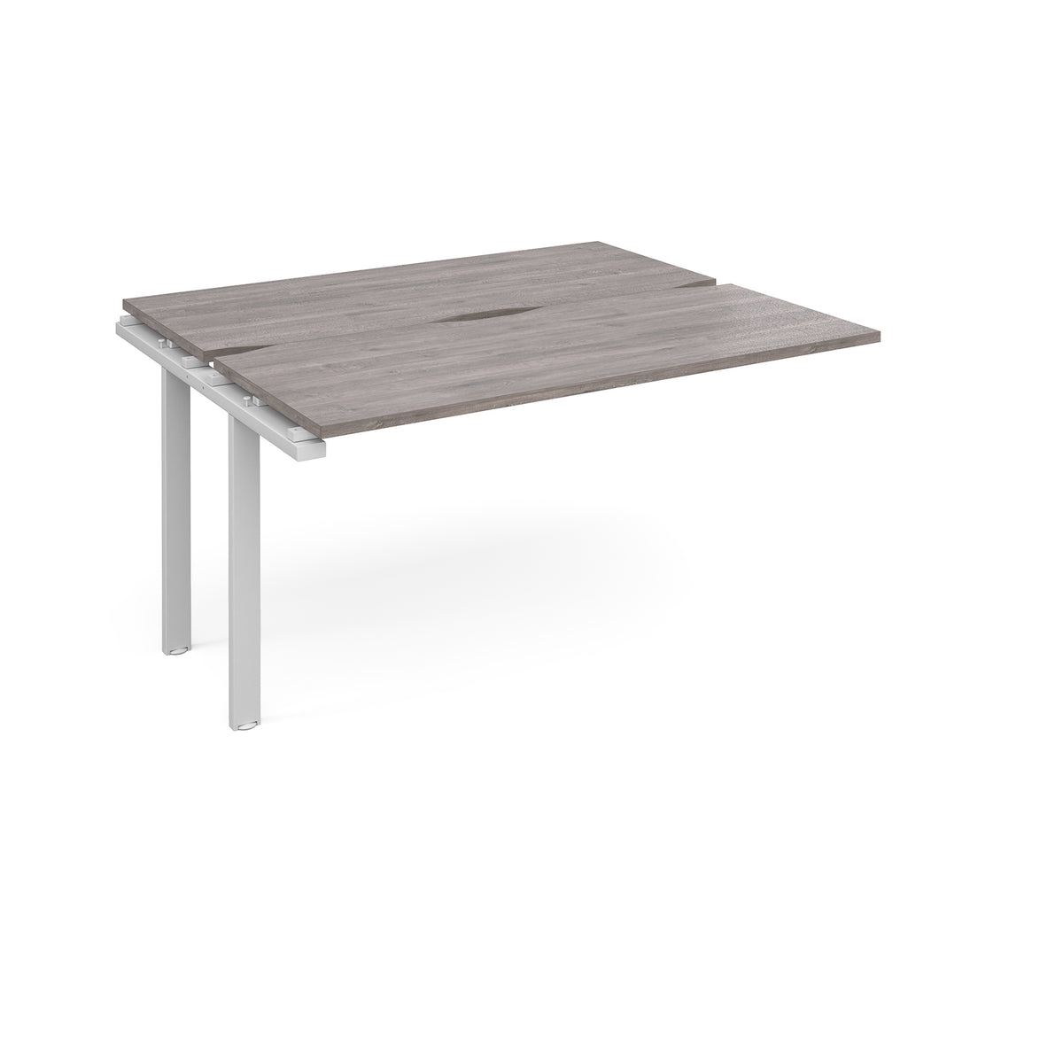 Adapt add on unit single 1400mm x 1200mm - white frame, Grey Oak Top - view 1