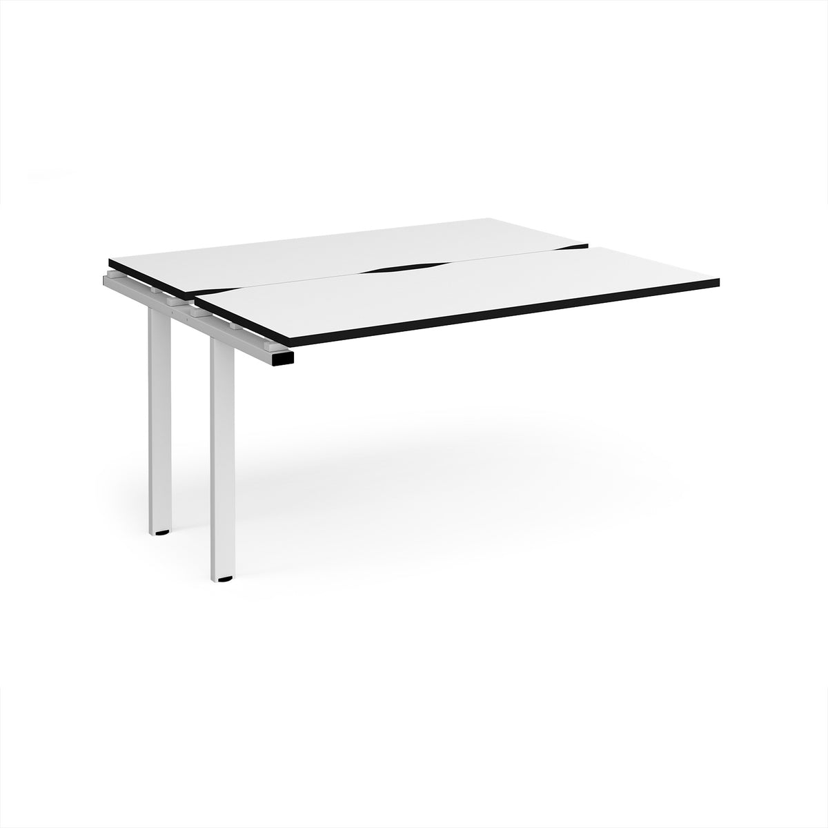 Adapt add on unit single 1400mm x 1200mm - white frame, White Top, black edge - view 1