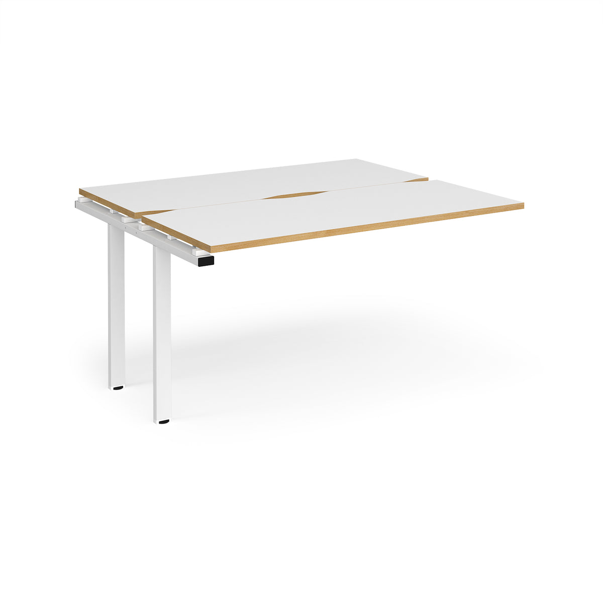 Adapt add on unit single 1400mm x 1200mm - white frame, White Top with oak edging - view 1