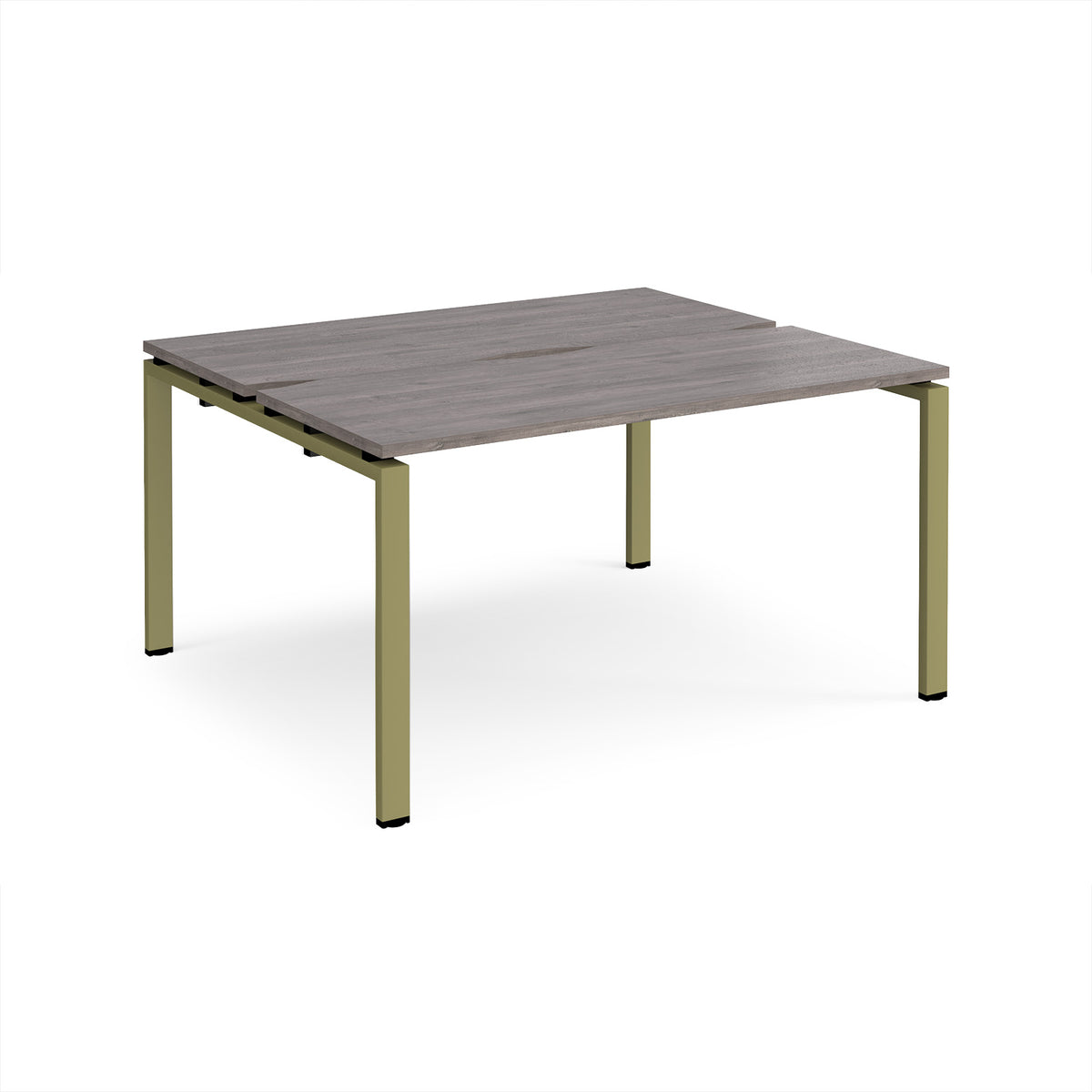 Adapt back to back desks 1400mm x 1200mm - green frame, Grey Oak Top - view 1