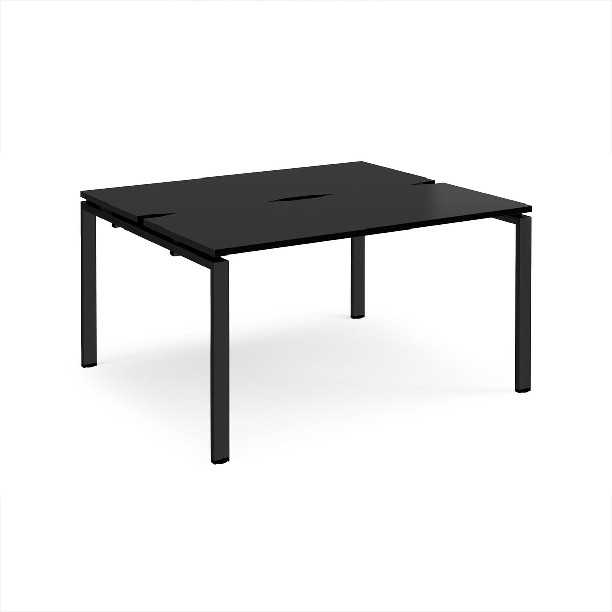 Adapt back to back desks 1400mm x 1200mm - black frame, black top - view 1