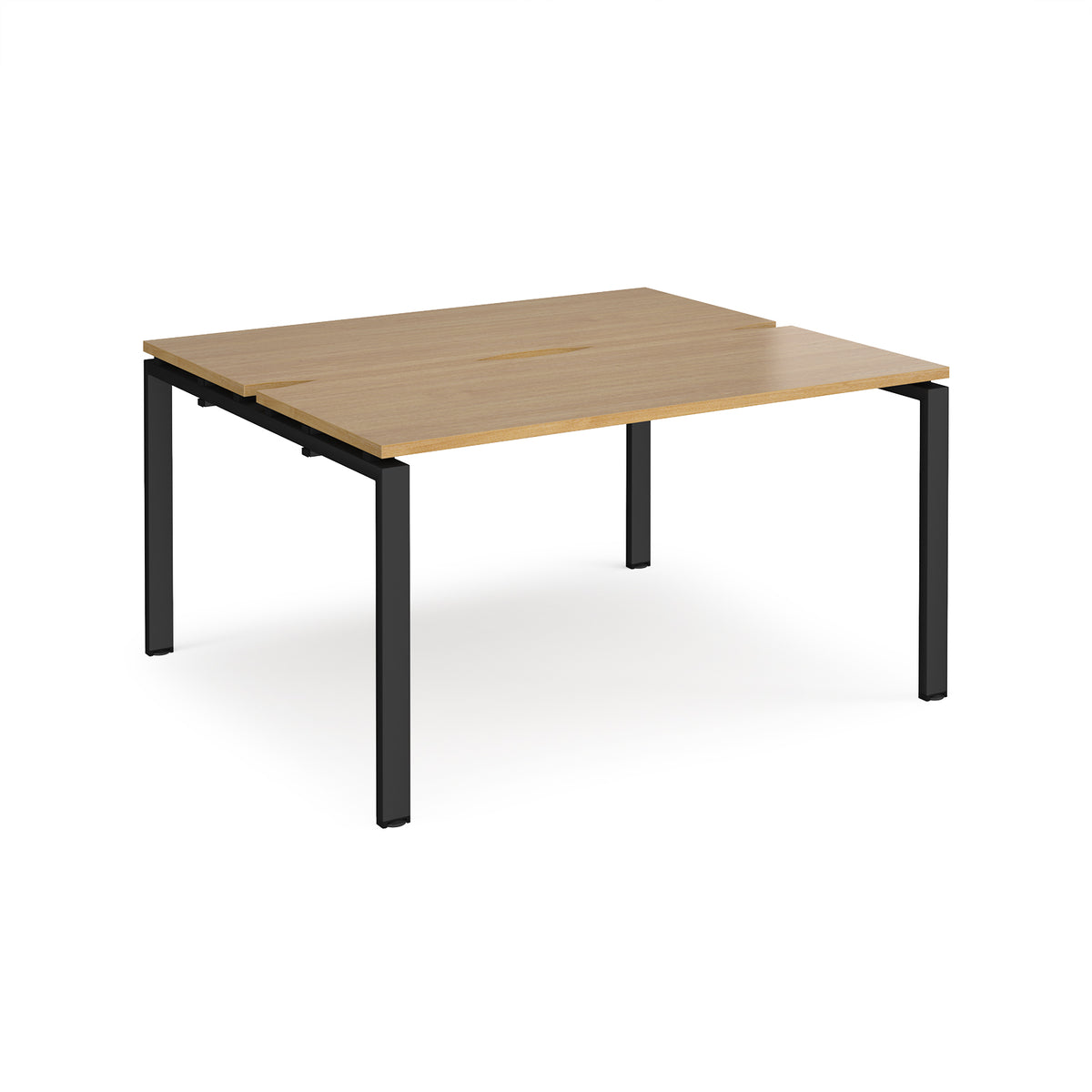 Adapt back to back desks 1400mm x 1200mm - black frame, Oak Top - view 1