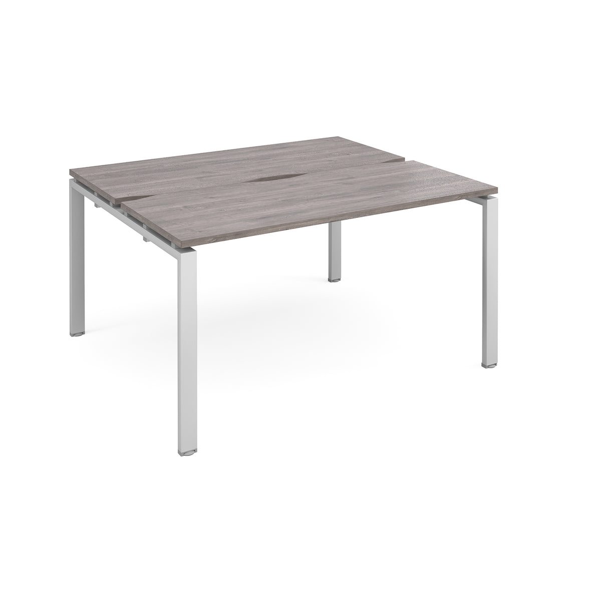 Adapt back to back desks 1400mm x 1200mm - silver frame, Grey Oak Top - view 1