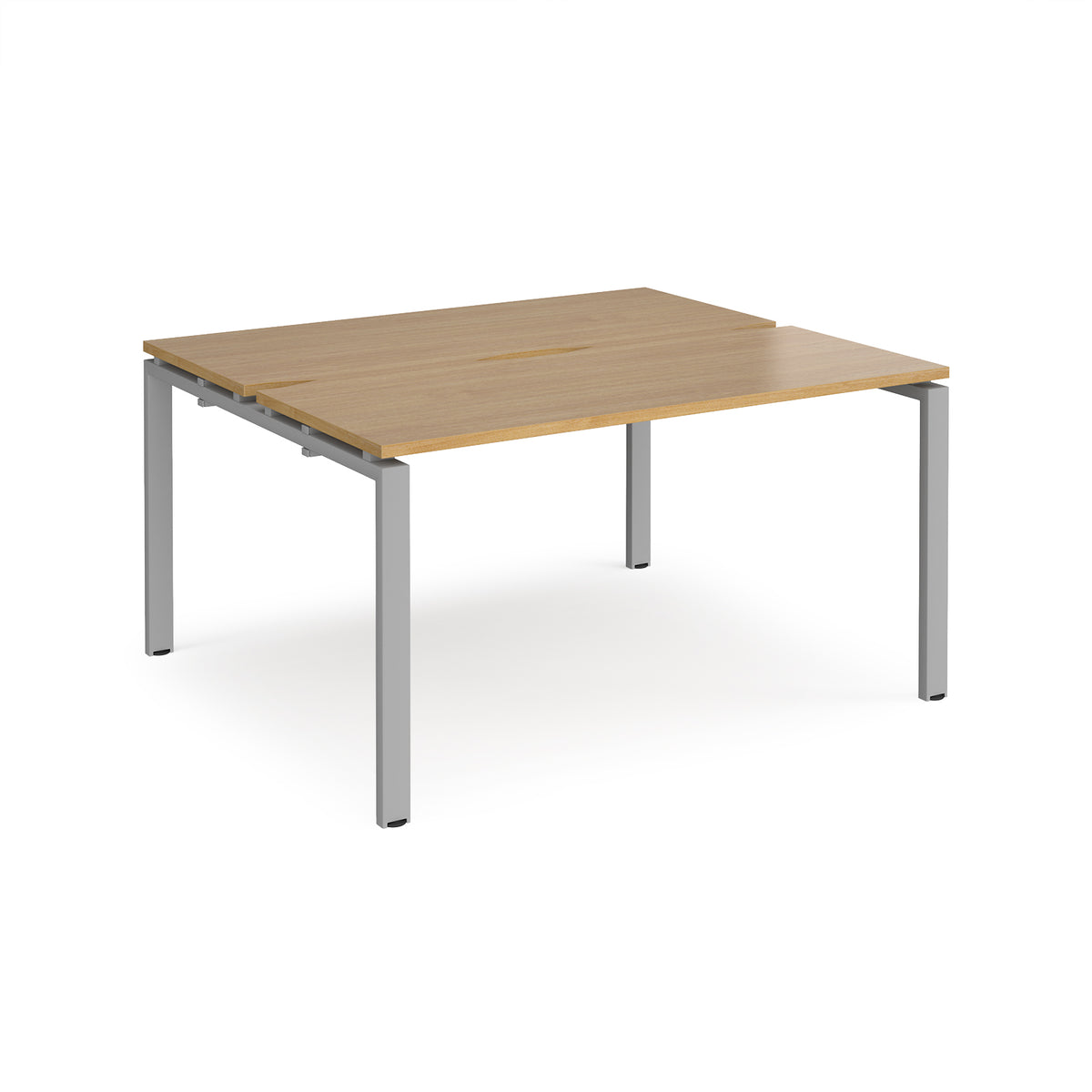 Adapt back to back desks 1400mm x 1200mm - silver frame, Oak Top - view 1