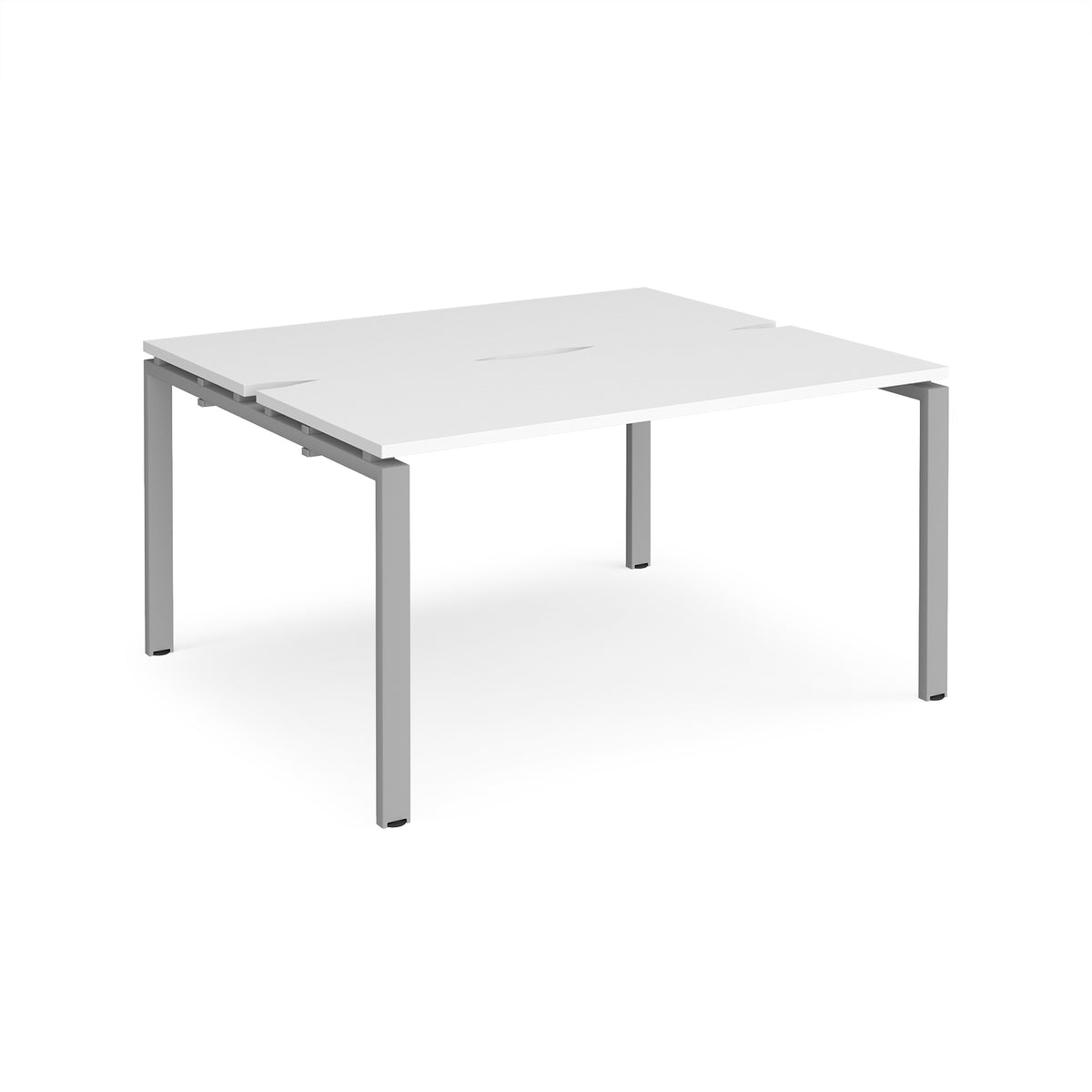 Adapt back to back desks 1400mm x 1200mm - silver frame, White Top - view 1