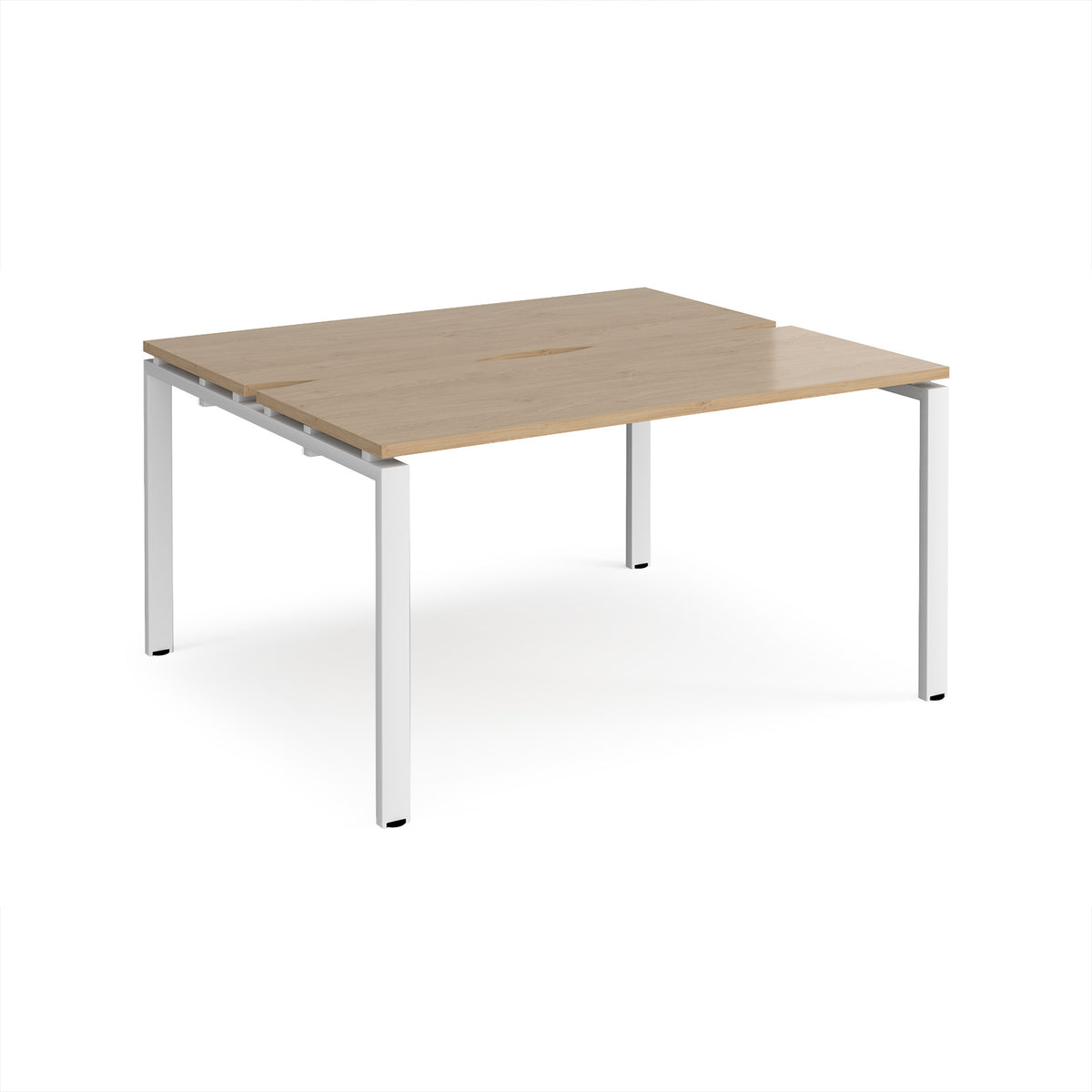 Adapt back to back desks 1400mm x 1200mm - white frame, Kendal Oak Top - view 1