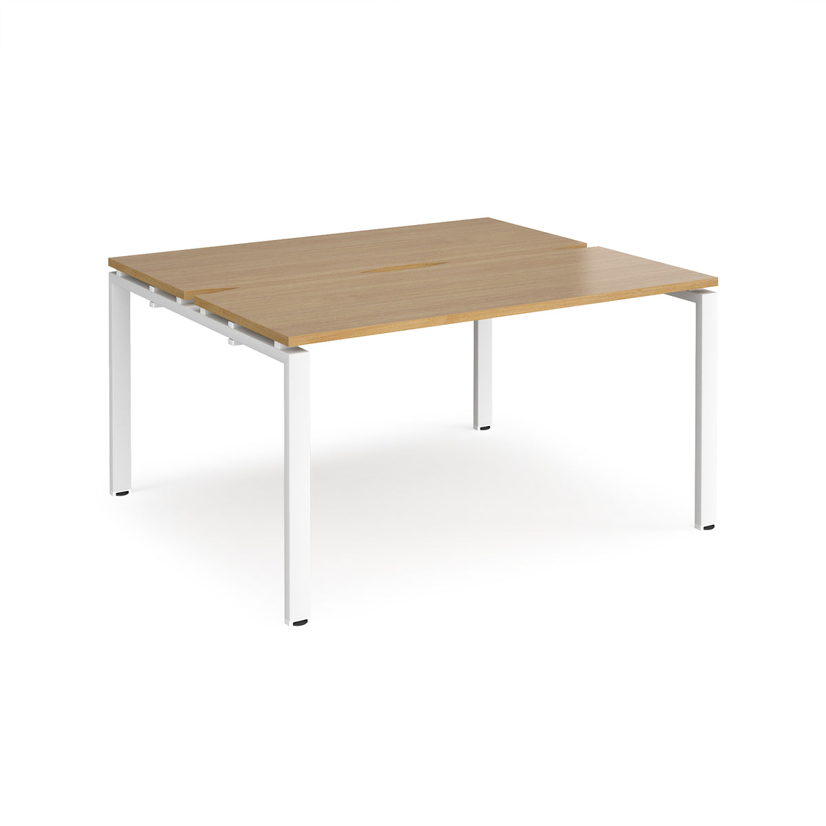 Adapt back to back desks 1400mm x 1200mm - white frame, Oak Top - view 1