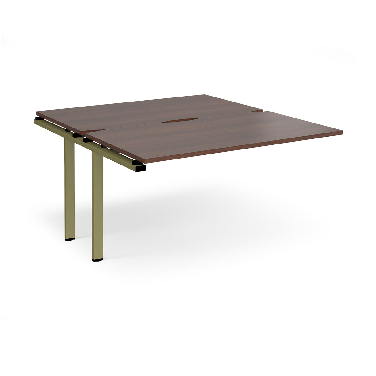 Adapt add on unit single 1400mm x 1600mm - green frame, Walnut top - view 1
