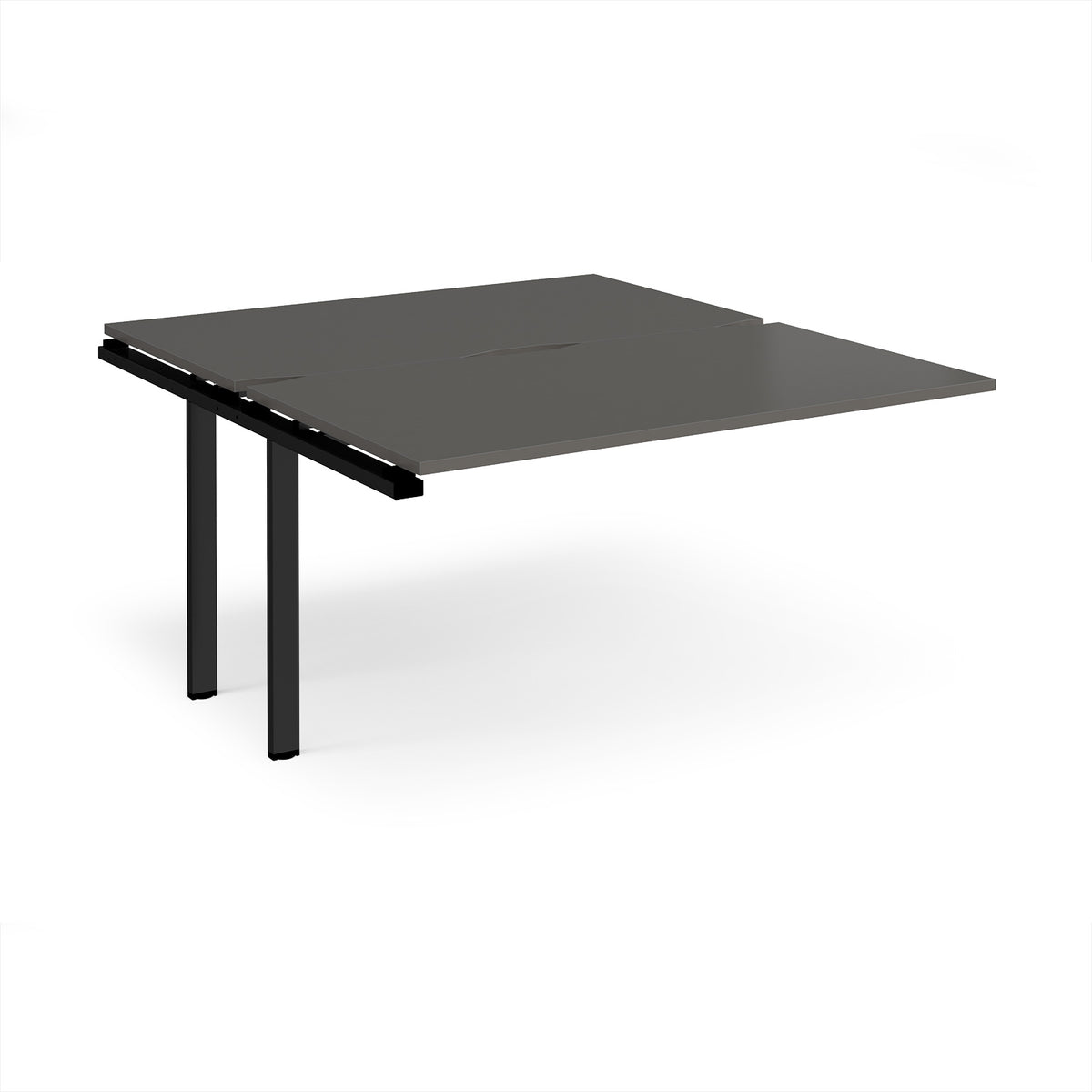 Adapt add on unit single 1400mm x 1600mm - black frame, storm grey top - view 1