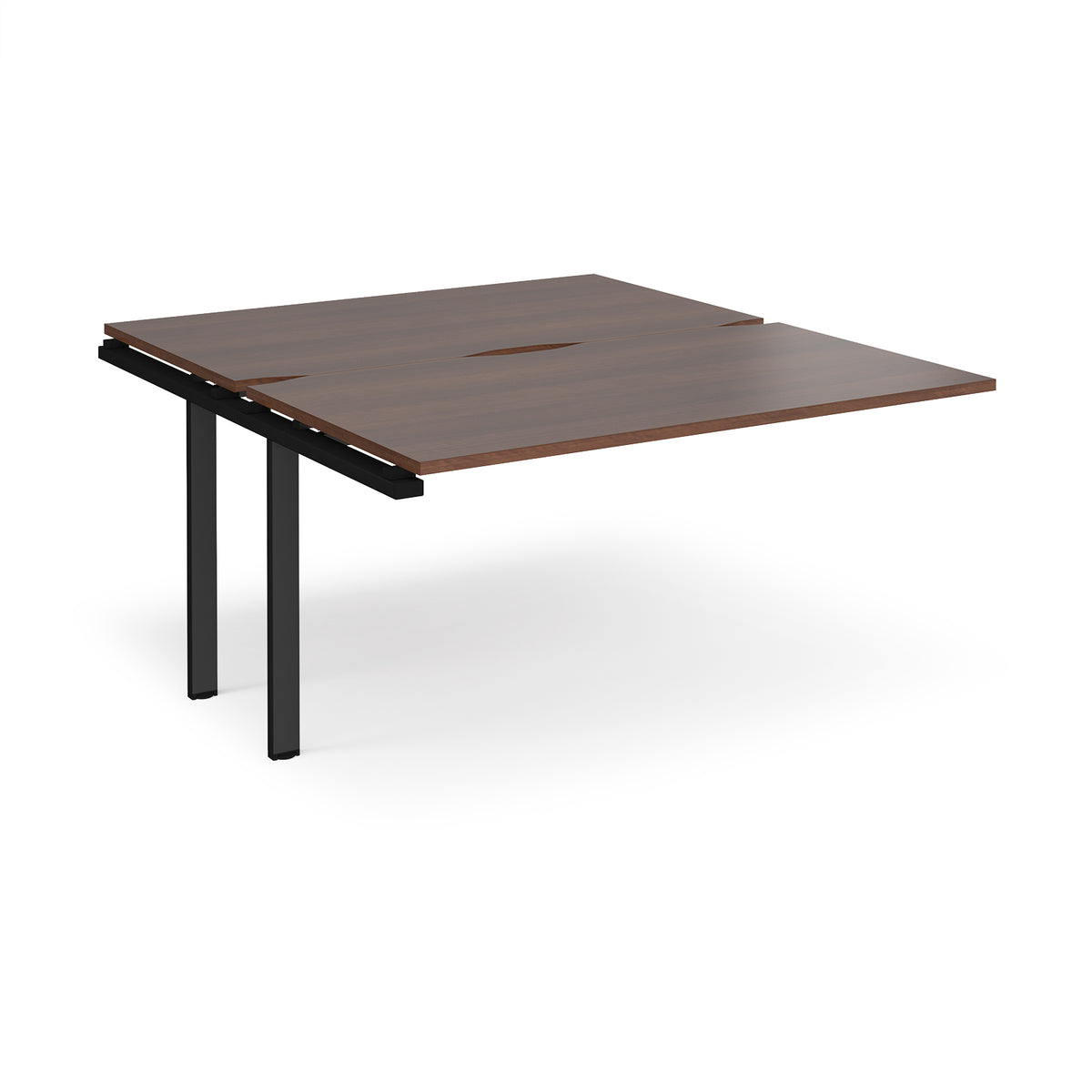 Adapt add on unit single 1400mm x 1600mm - black frame, Walnut top - view 1
