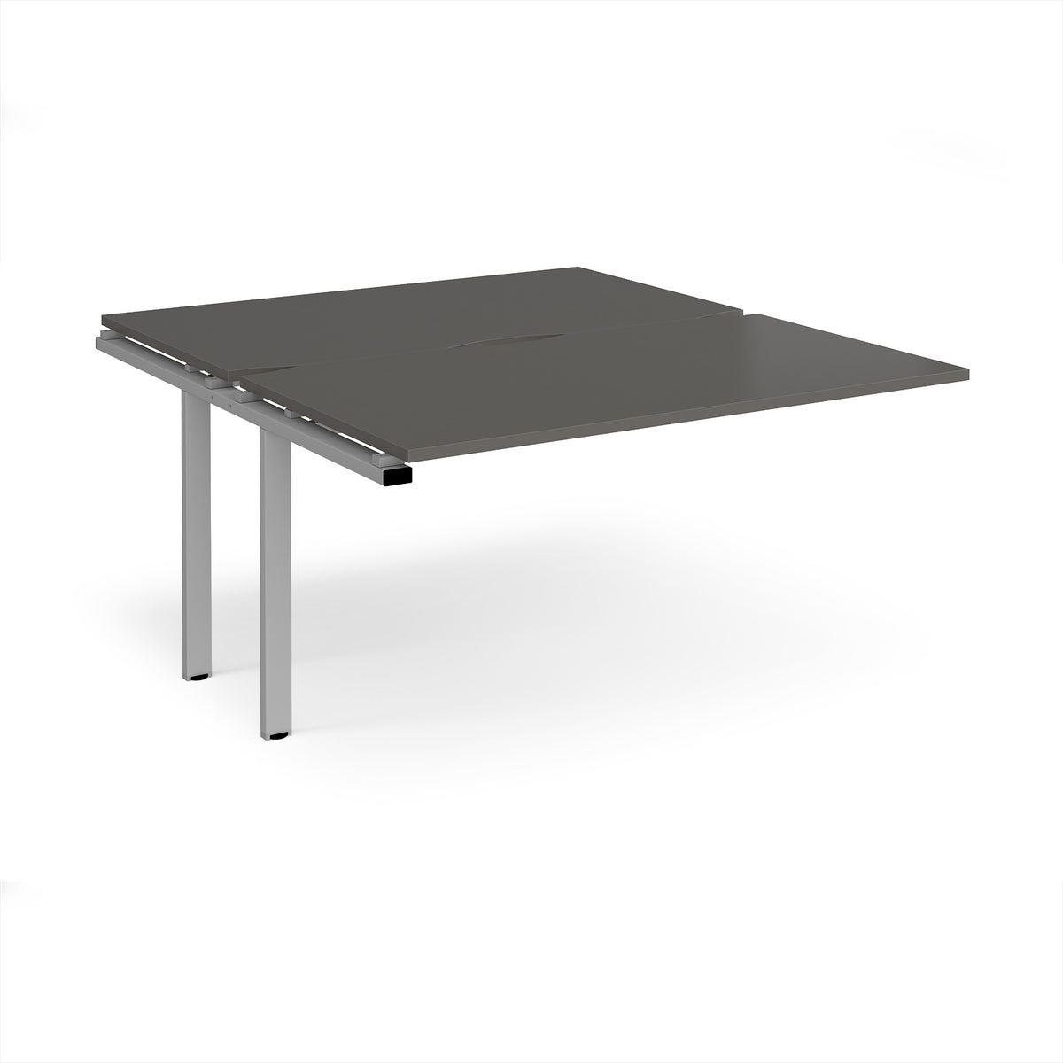Adapt add on unit single 1400mm x 1600mm - silver frame, storm grey top - view 1