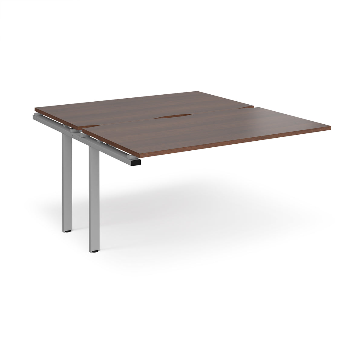 Adapt add on units back to back 1400mm x 1600mm - silver frame, Walnut top - view 1