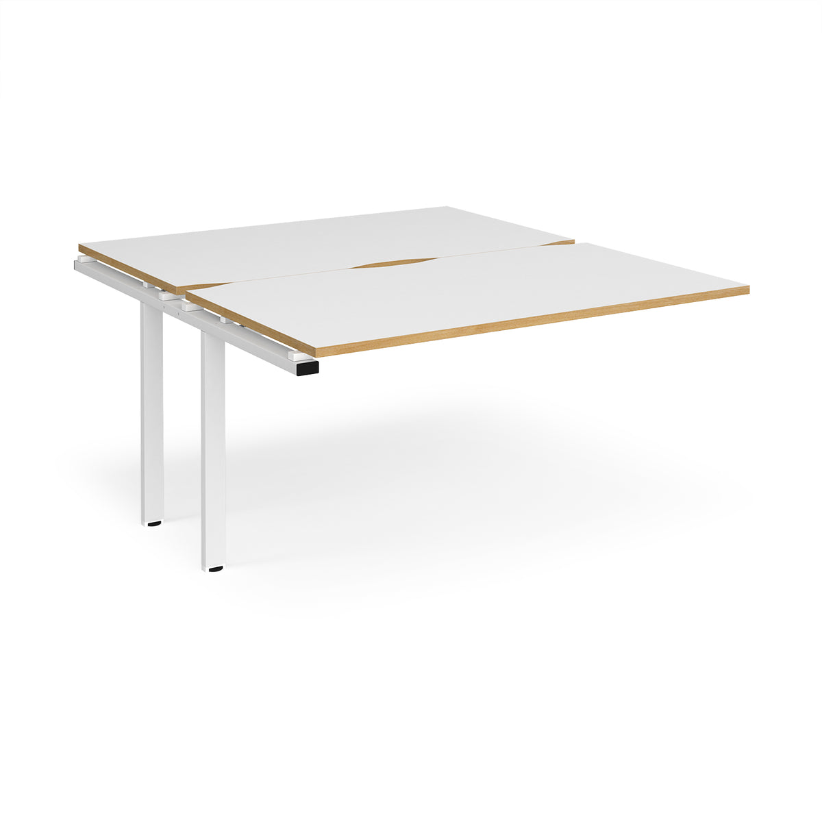 Adapt add on unit single 1400mm x 1600mm - white frame, White Top with oak edging - view 1