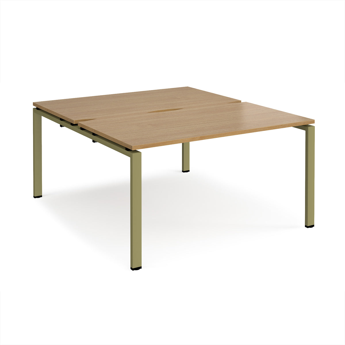 Adapt back to back desks 1400mm x 1600mm - green frame, Oak Top - view 1