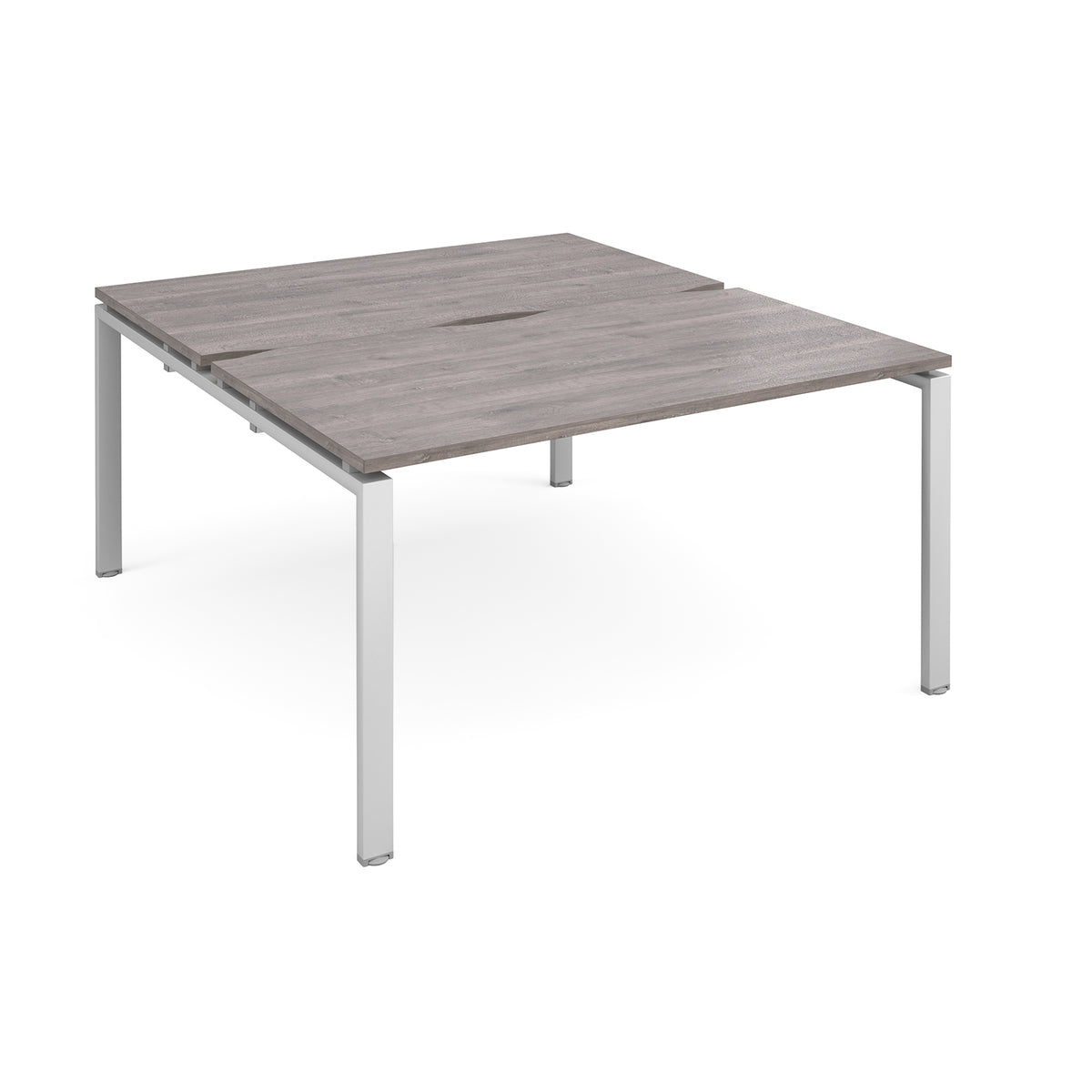 Adapt back to back desks 1400mm x 1600mm - silver frame, Grey Oak Top - view 1