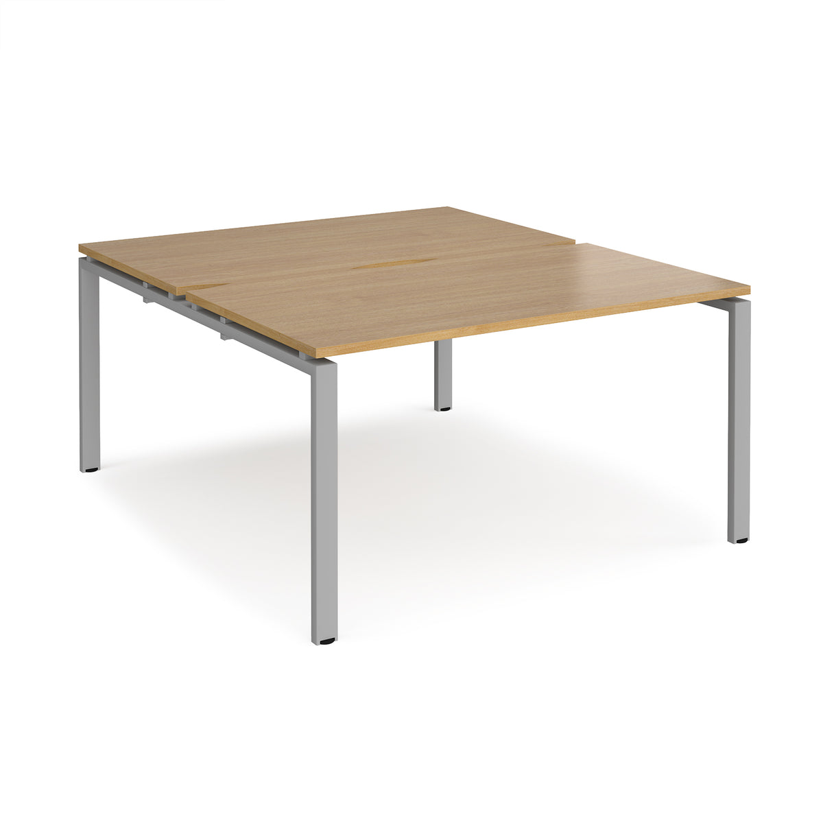 Adapt back to back desks 1400mm x 1600mm - silver frame, Oak Top - view 1