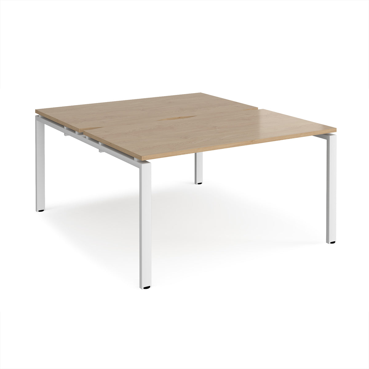 Adapt back to back desks 1400mm x 1600mm - white frame, Kendal Oak Top - view 1