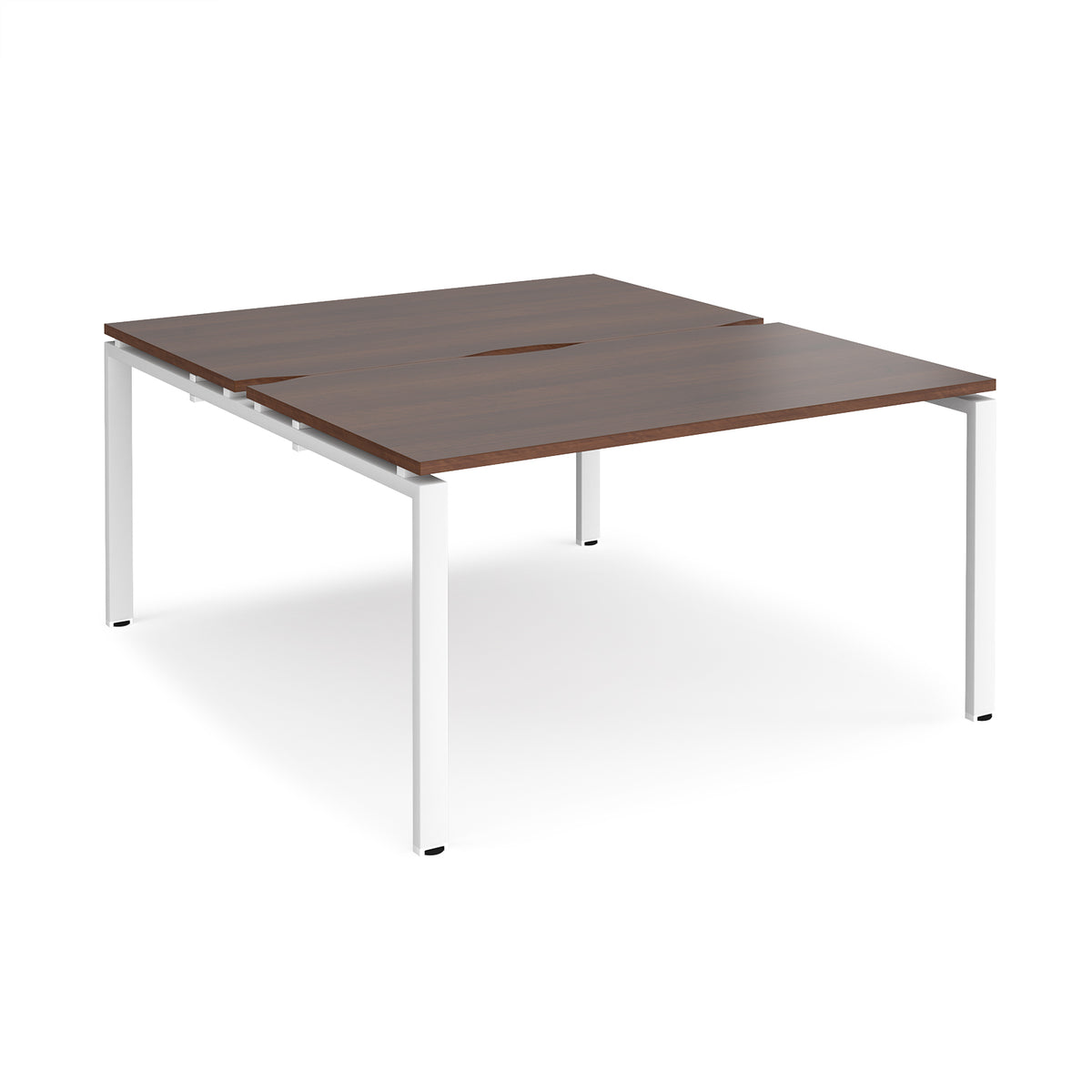 Adapt back to back desks 1400mm x 1600mm - white frame, Walnut top - view 1