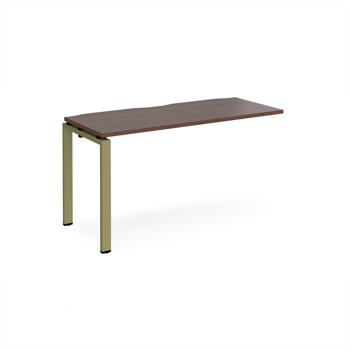 Adapt add on unit single 1400mm x 600mm - green frame, Walnut top - view 1