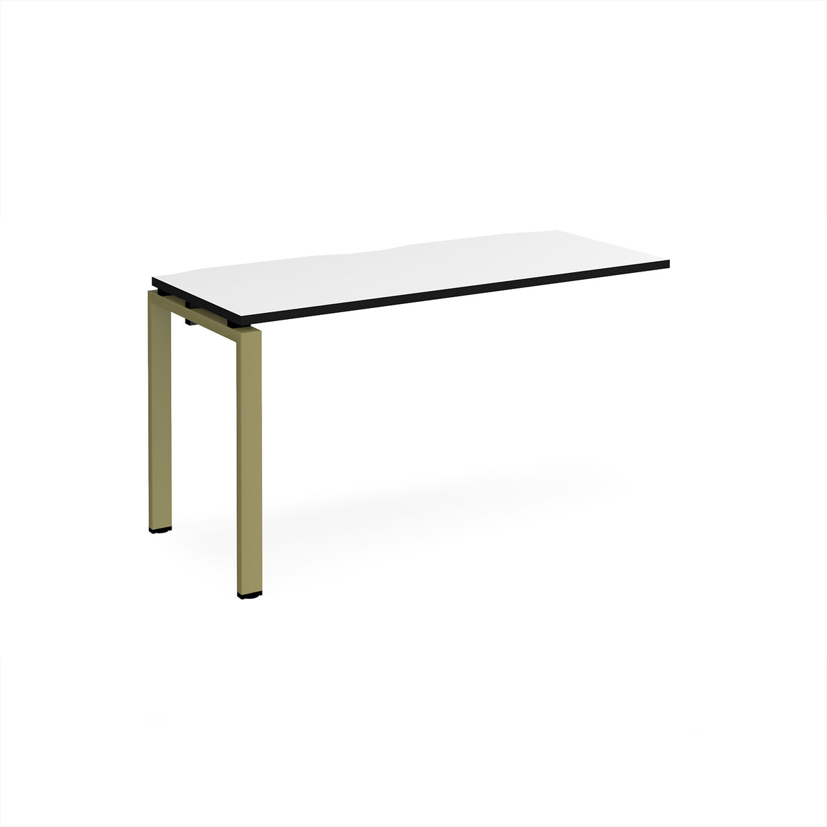 Adapt add on unit single 1400mm x 600mm - green frame, White Top, black edge - view 1