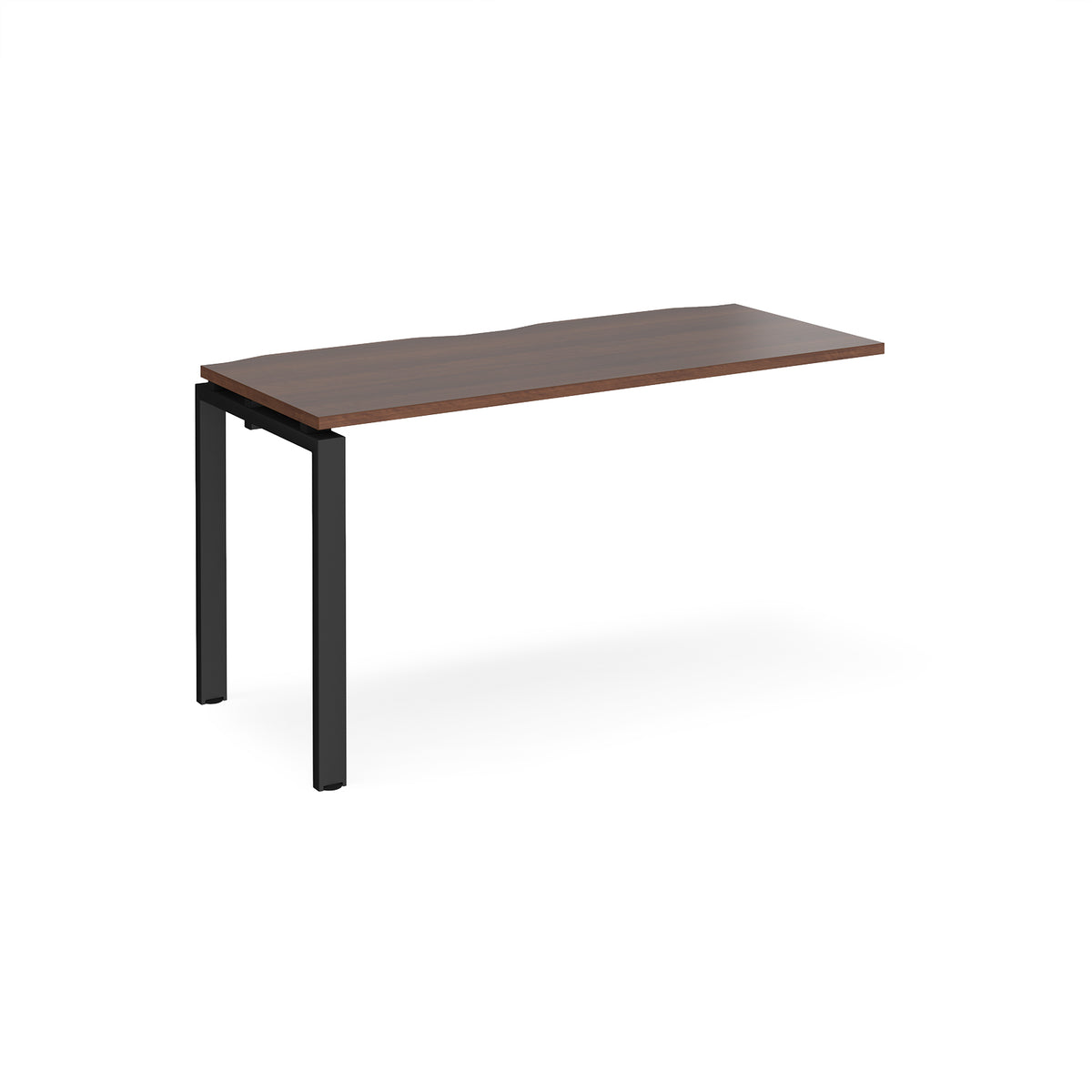 Adapt add on unit single 1400mm x 600mm - black frame, Walnut top - view 1