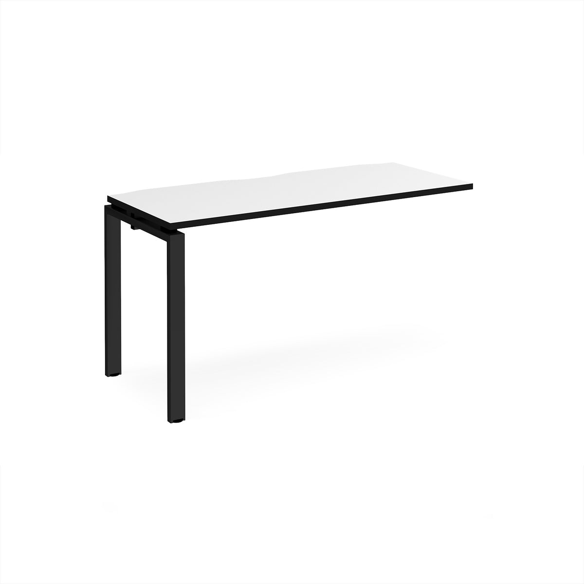Adapt add on unit single 1400mm x 600mm - black frame, White Top, black edge - view 1
