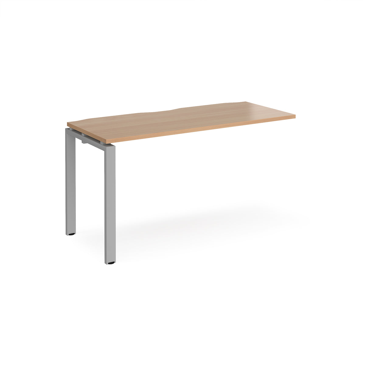 Adapt add on unit single 1400mm x 600mm - silver frame, Beech top - view 1