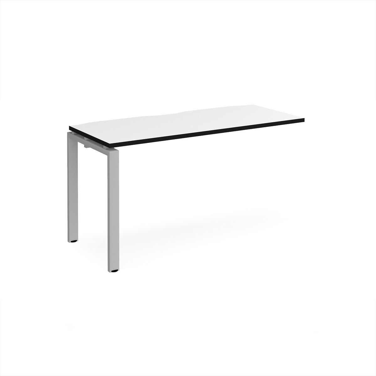 Adapt add on unit single 1400mm x 600mm - silver frame, White Top, black edge - view 1
