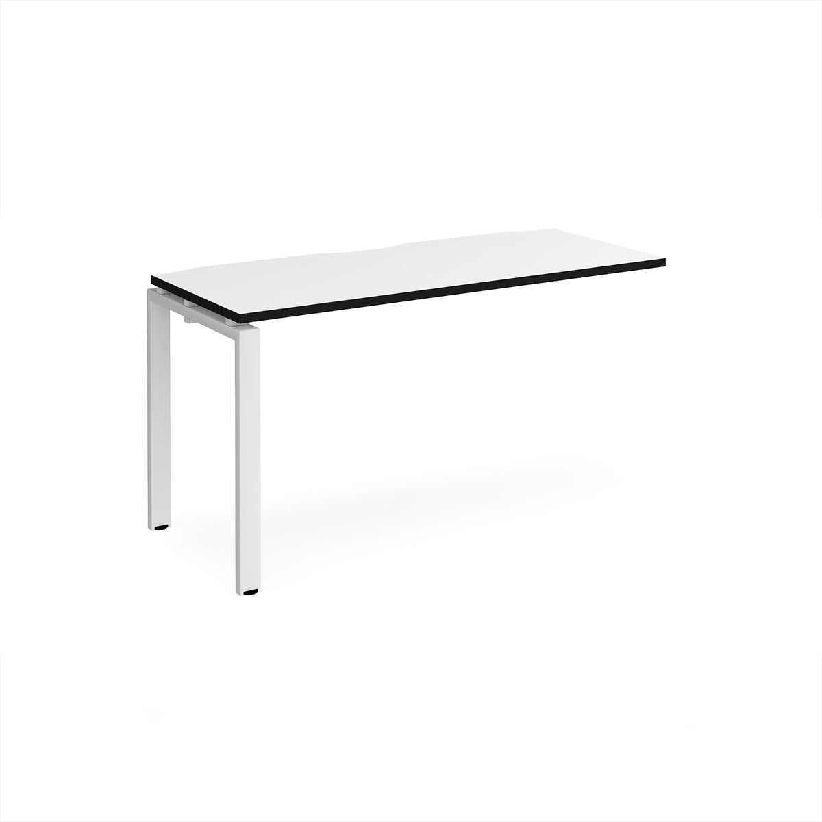 Adapt add on unit single 1400mm x 600mm - white frame, White Top, black edge - view 1