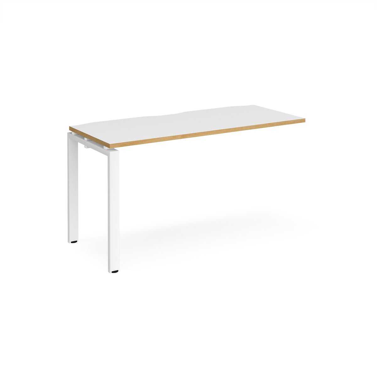 Adapt add on unit single 1400mm x 600mm - white frame, White Top with oak edging - view 1